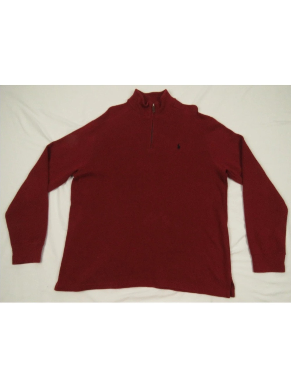 Polo Ralph Lauren 1/4 Zip Red Black Pony Pullover Jumper Sweater XL